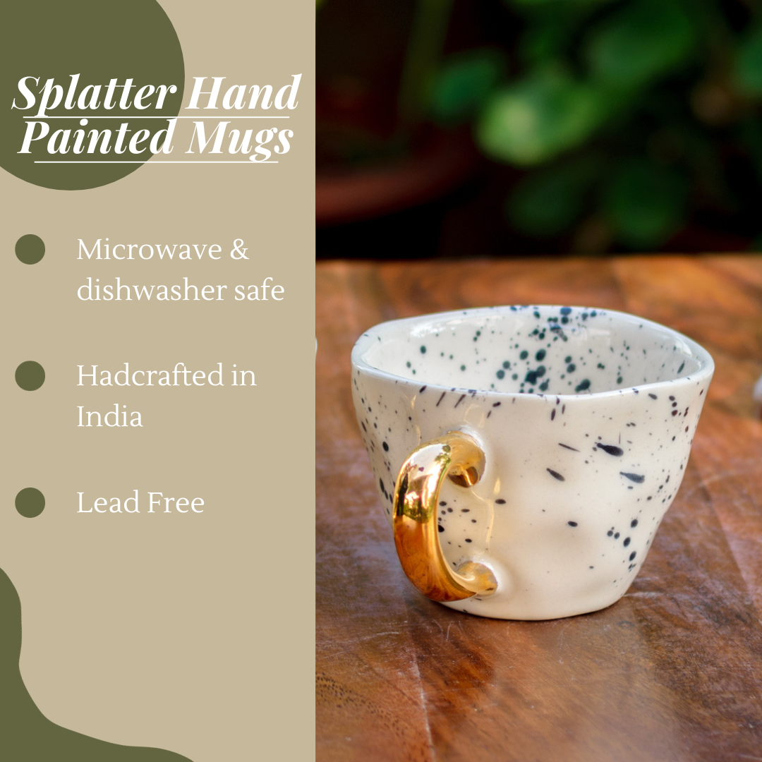 Splatter Hand Painted Mugs - Set of 2