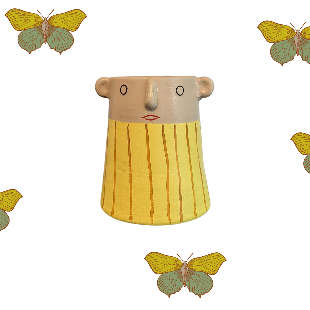 Terracotta Planter - Bubble Troupe Yellow