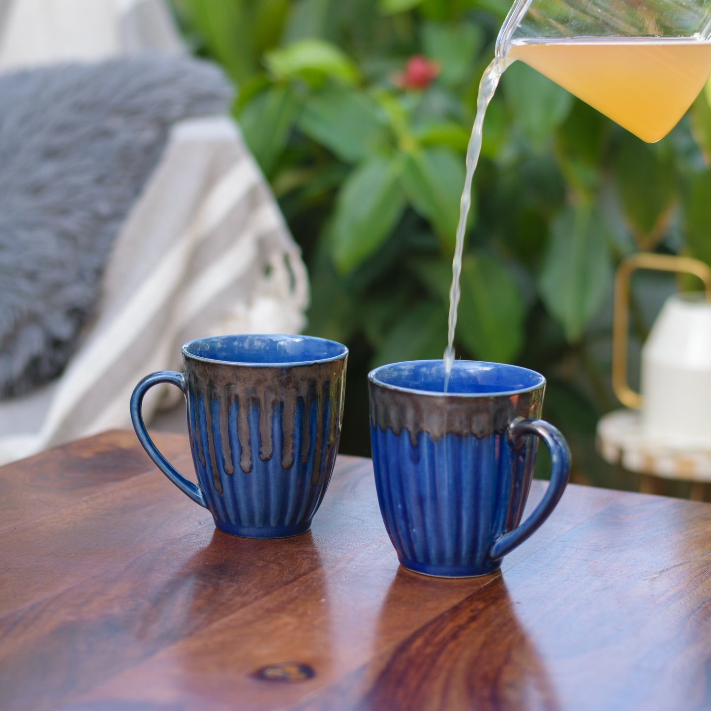 Bageecha Mug - Blue, Set of 2