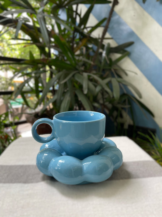 Blue Sunflower Cup & Saucer set