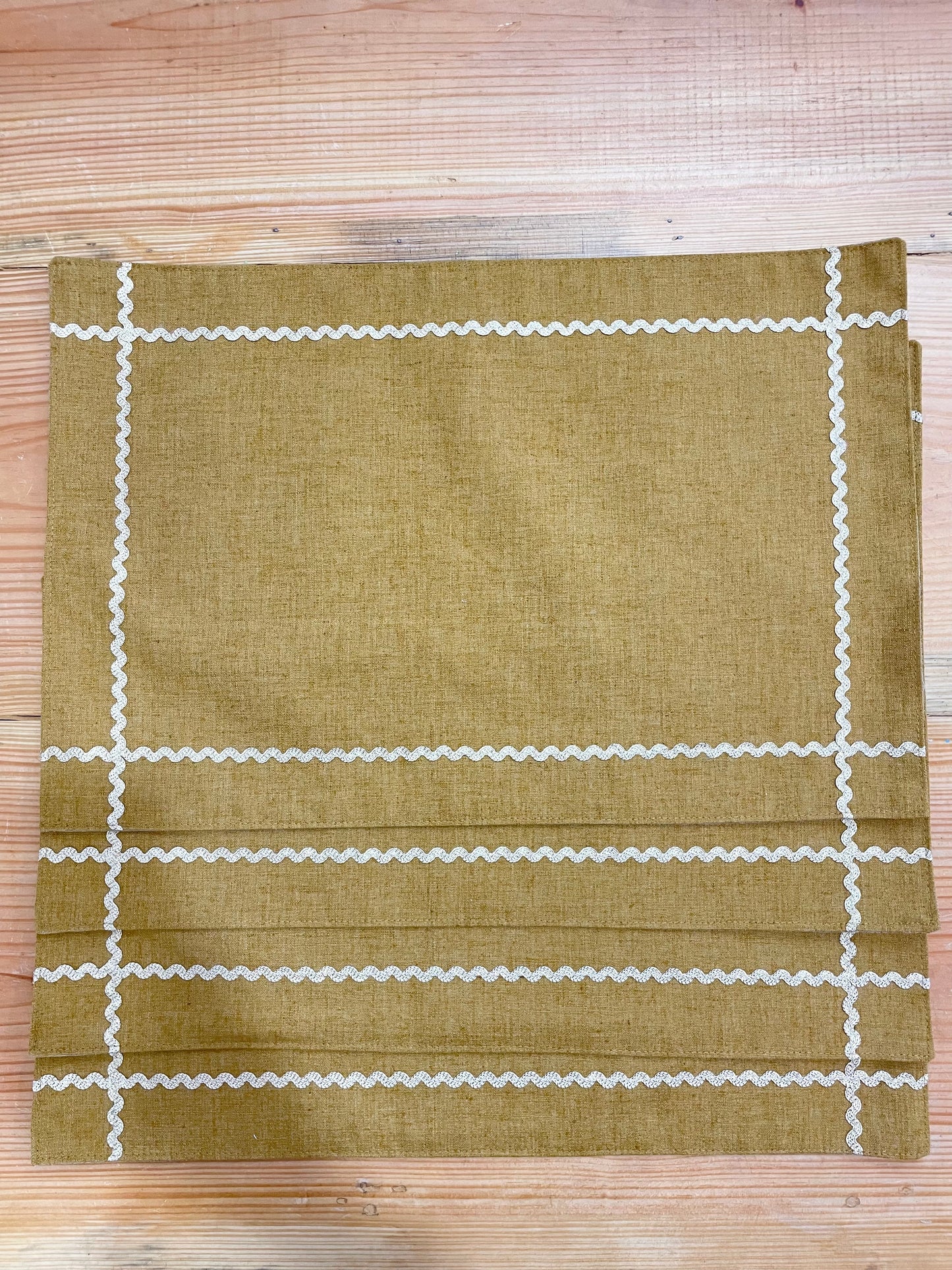 Loom Check Table Mats Olive  - Set of 6