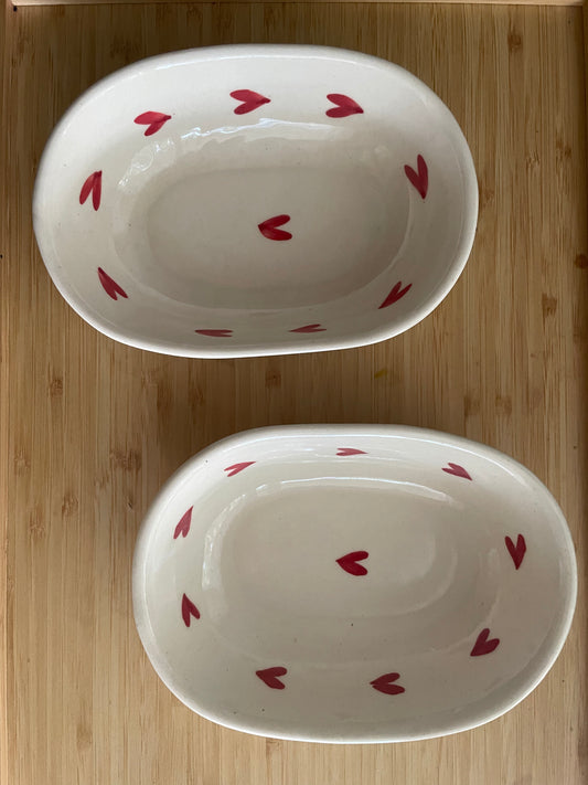 Oval Heart Bowl - Set of 2