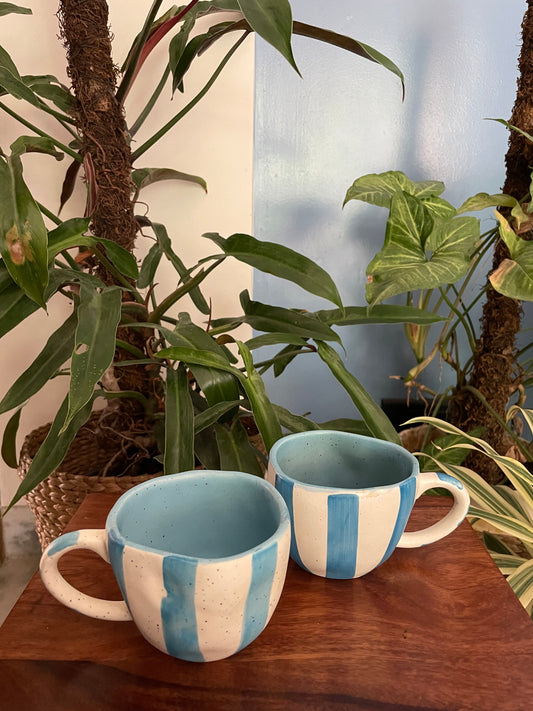 Whimsy Blue Stripe Mug - Set of 2