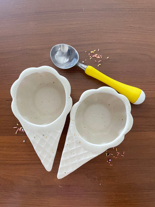 Ice Cream Bowl White - Set of 2