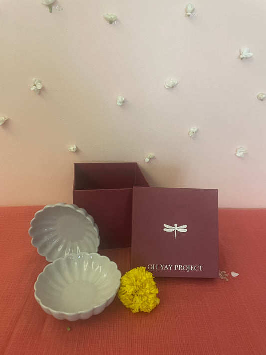 Gift box - Mini Daisy Katori White - Set of 2