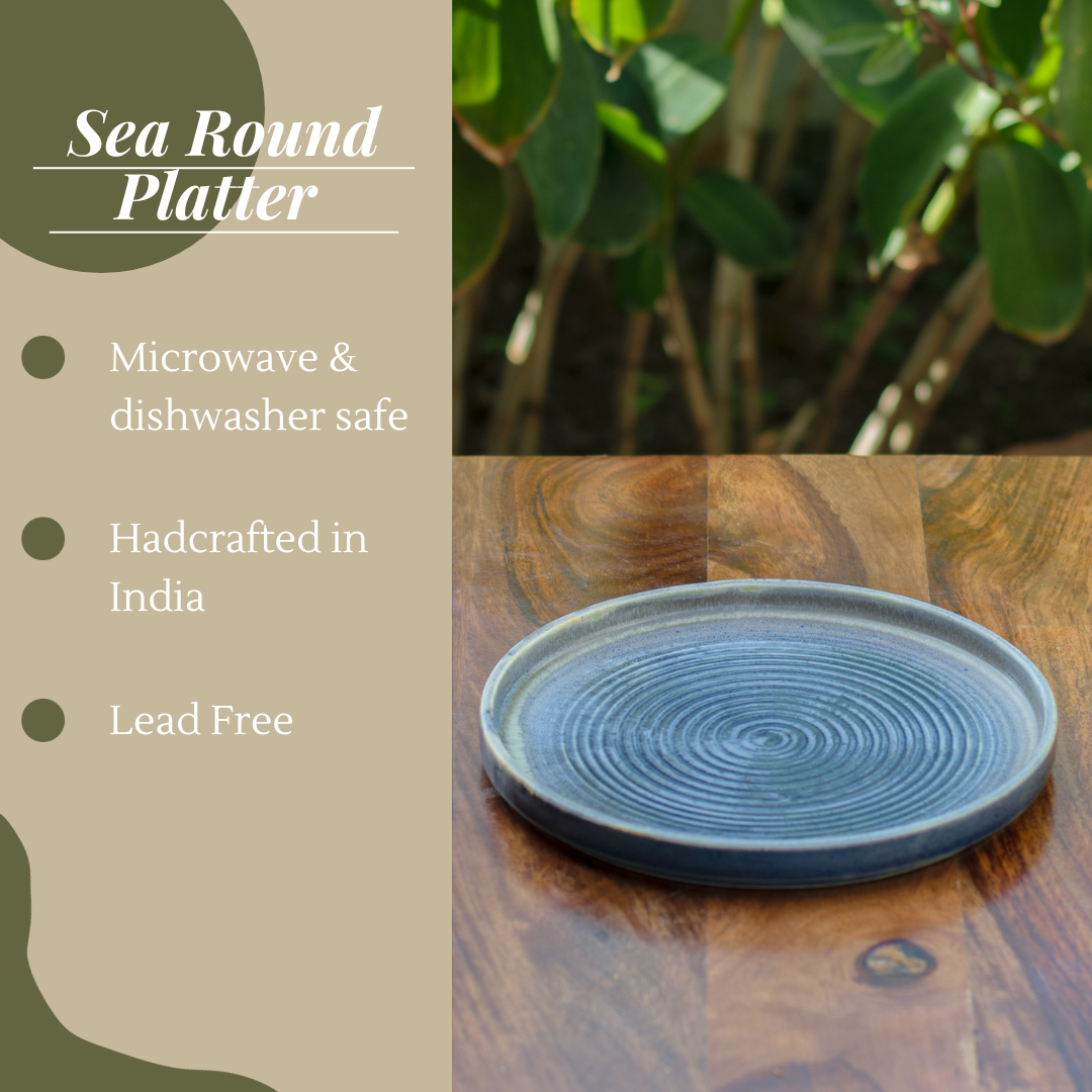 Sea Round Platter/Plates 8 inch
