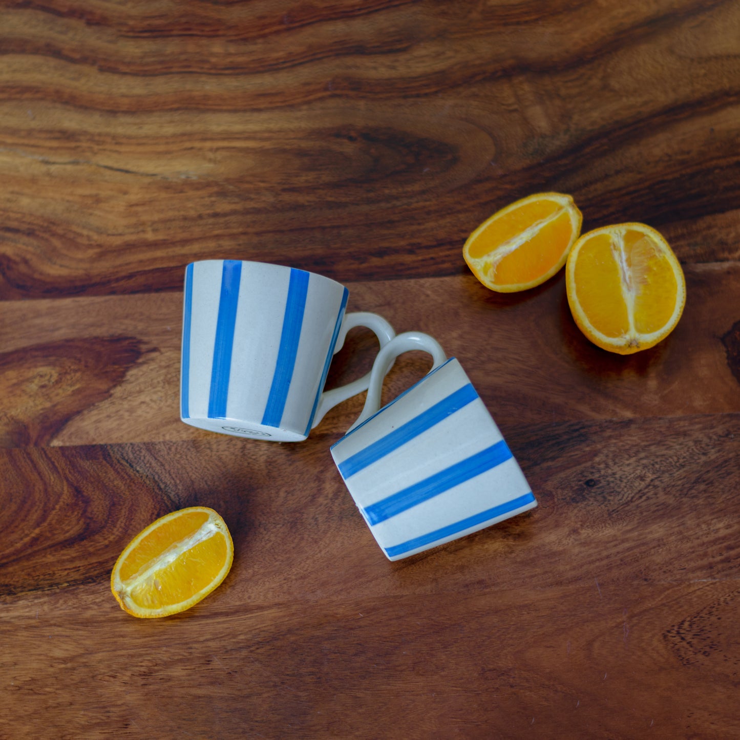 Stripe Mugs Blue - Set of 2