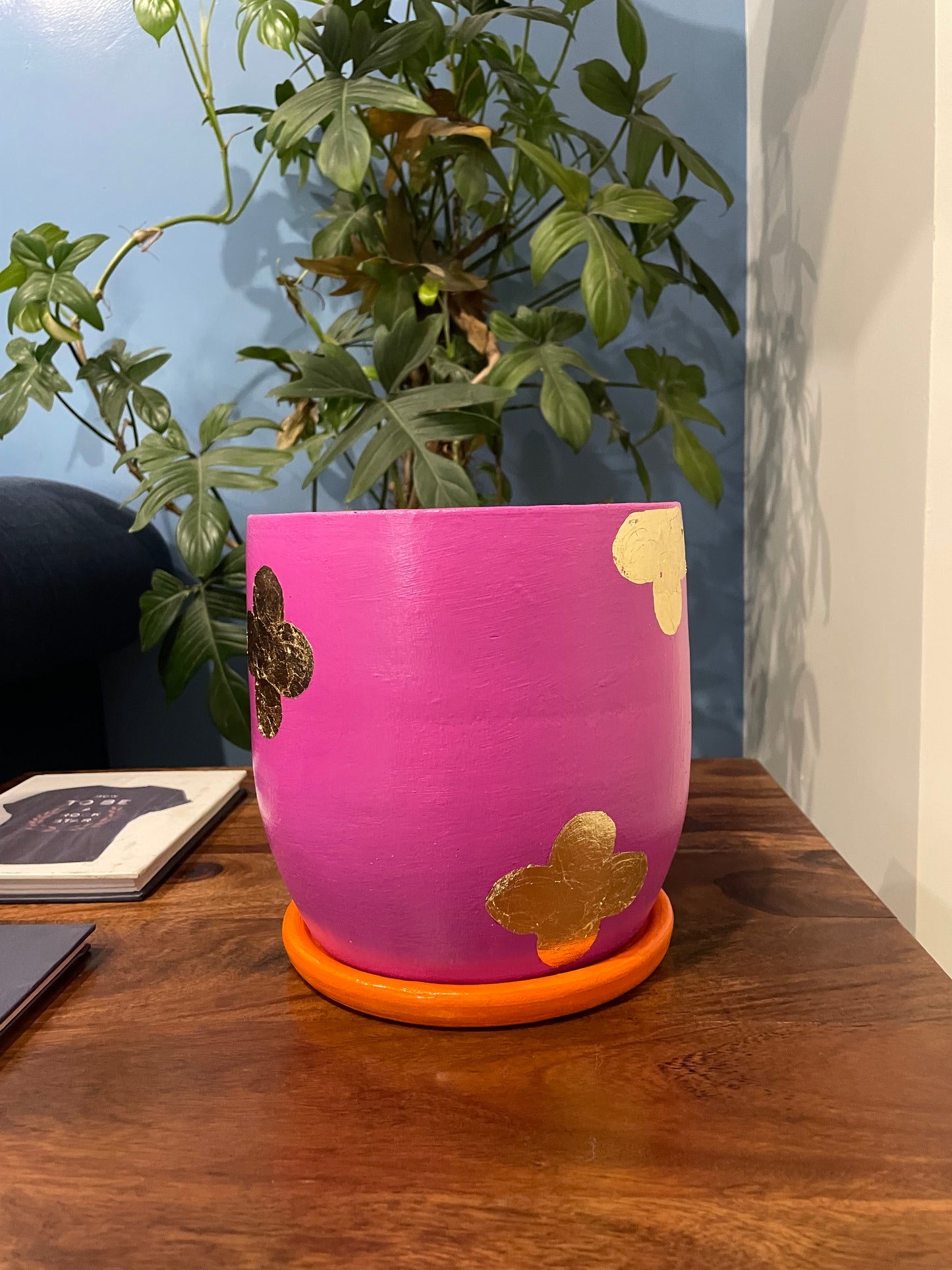 Terracotta Planters - Pink & Gold